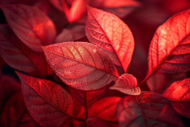 Vibrant Red Autumn Leaves