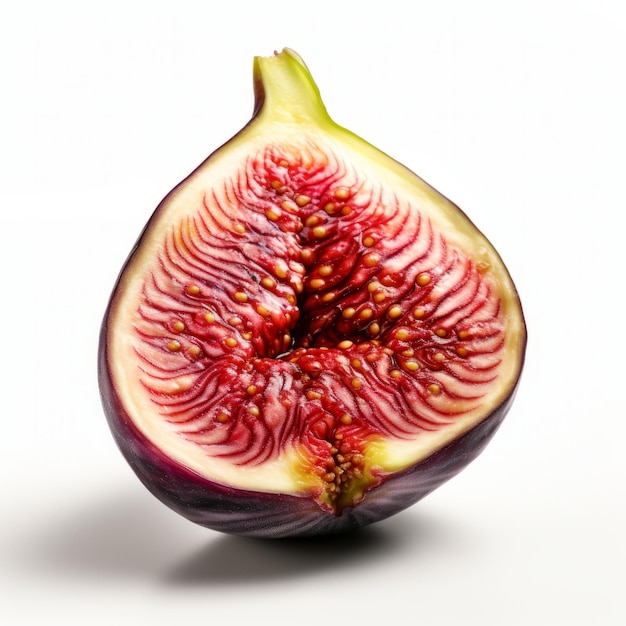 Vibrant Red And Black Fig On White Background Stunning 8k Detailed Photo