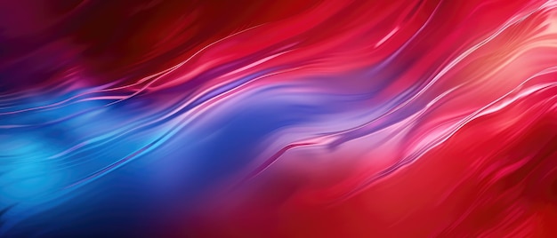 Vibrant Red and Blue Fluid Abstract Waves