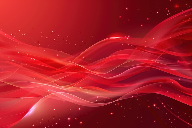 Vibrant Red Light Trails with Glowing Particles Abstract Background of Dynamic Motion and Radiant