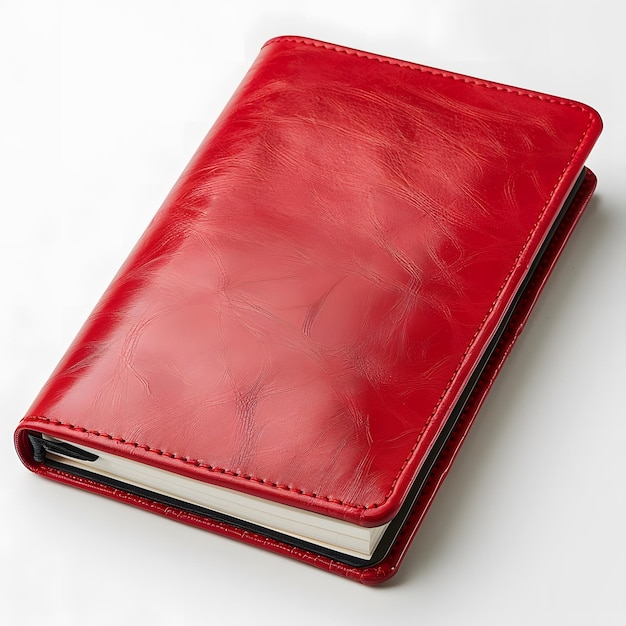 Vibrant Red Notebook on White Background in Studio Lighting Generative AI