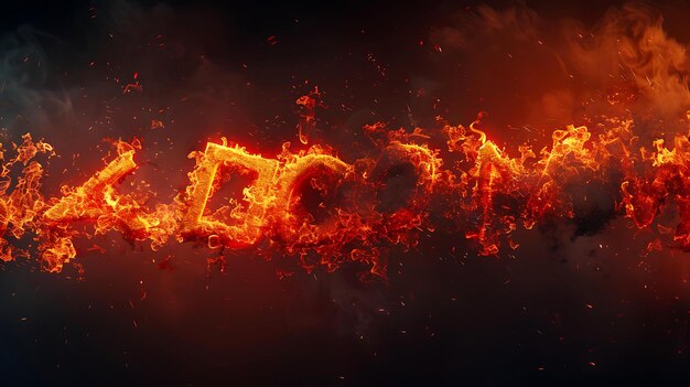 Photo vibrant red and orange molten letters forming a fiery message against a dark surface