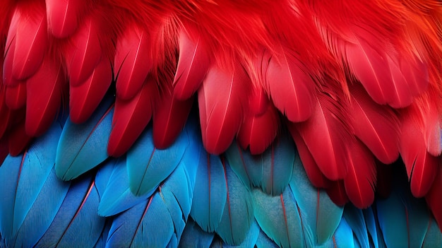 Vibrant Red Parrot Feathers