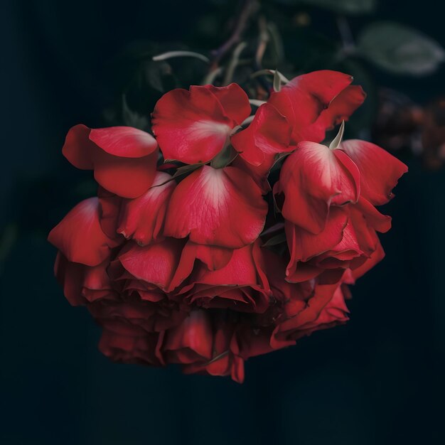 Vibrant Red Rose Petals Cascading Photography