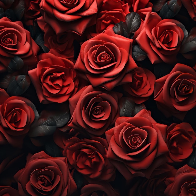 vibrant red roses