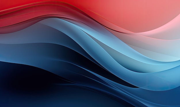 Vibrant Red White and Blue Wavy Lines Background