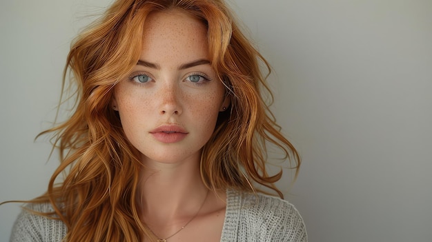 Vibrant Redhead Beauty A Casual Portrait of a Young Woman with Radiant Red Hair