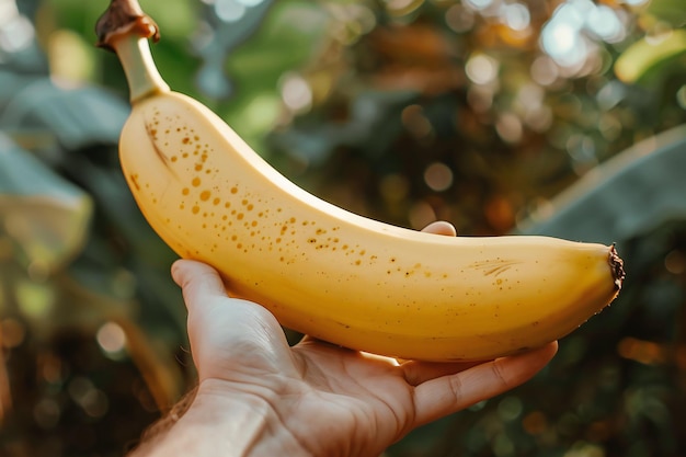 Vibrant and Refreshing Illustrated Banana Juice with Straw and Fresh Banana