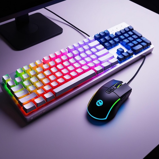 Vibrant RGB Gaming Keyboard and Mouse