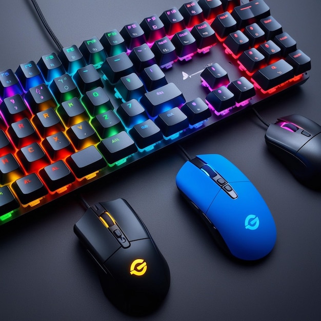 Vibrant RGB Gaming Keyboard and Mouse