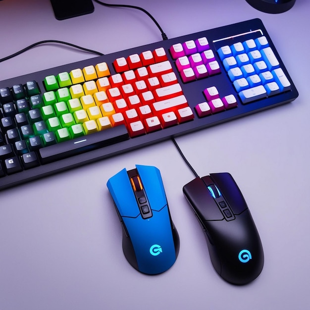 Vibrant RGB Gaming Keyboard and Mouse