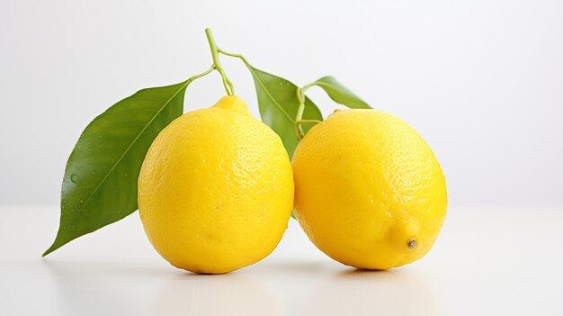 Vibrant Ripe Yellow Lemons in Minimalist Studio Setting Fresh Citrus Fruit Stock Photo