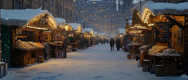 Vibrant Russian Market in Winter in Moscow Russia