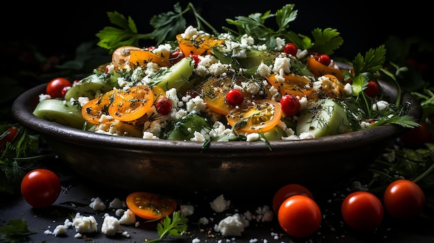 A Vibrant Salad Bursting with Colors Featuring a Mix