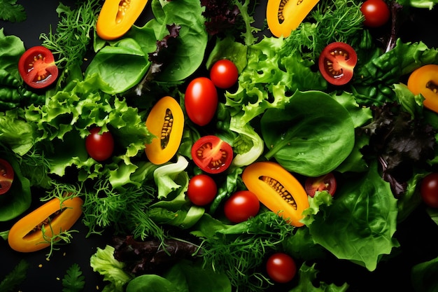 Vibrant Salad with Fresh Veggies Background