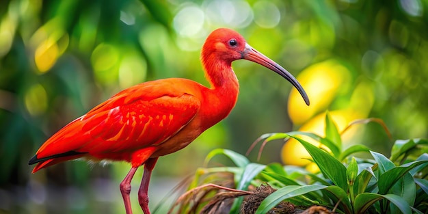 Vibrant Scarlet Ibis Poster showcasing the colorful bird in its natural habitat exotic wildlife tropical vibrant feathered