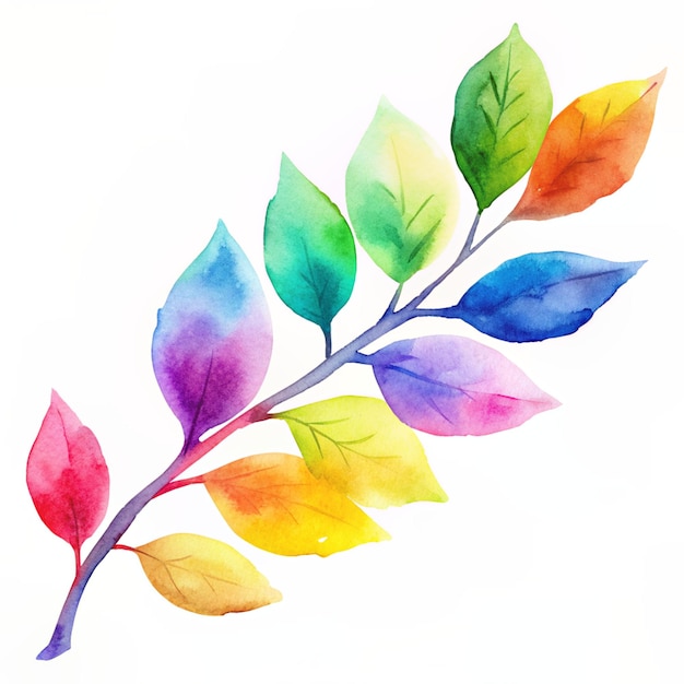 Photo vibrant serenity a symphony of watercolor leaves