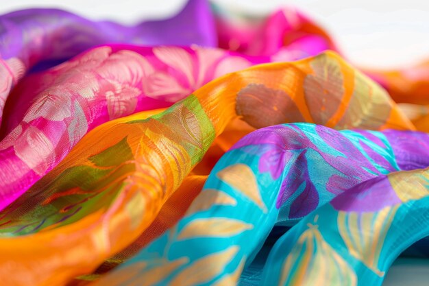 Photo vibrant silk scarves for songkran festival