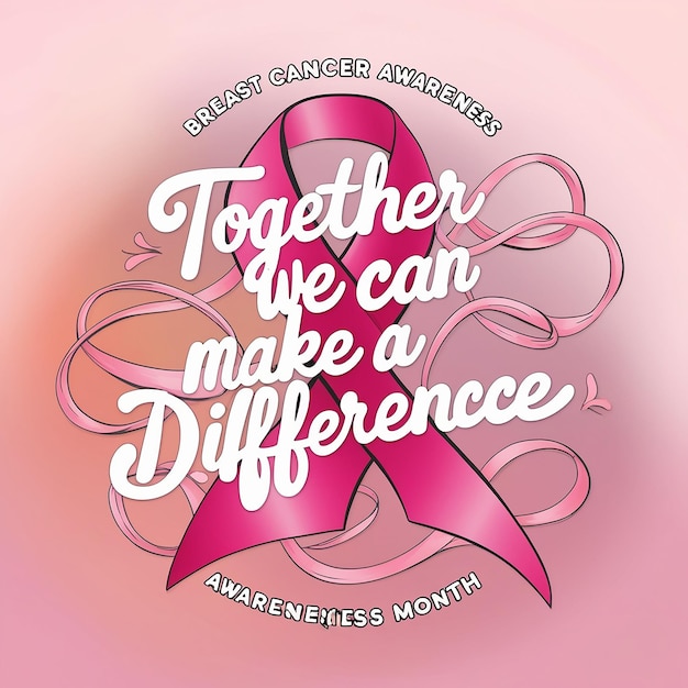 Photo a vibrant social media post design for breast cancer awareness month