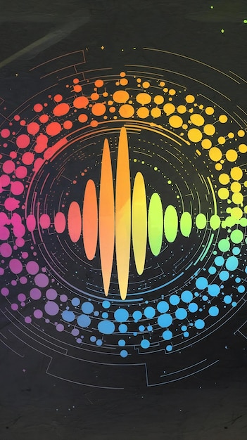 Vibrant soundscapes colorful silhouettes of sound waves