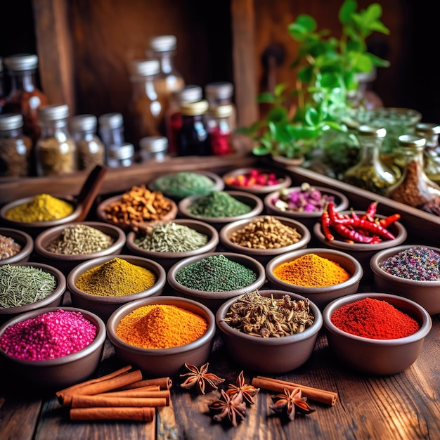 A vibrant spice market