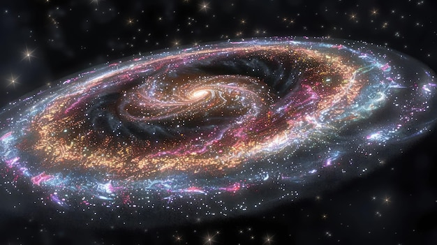 Photo a vibrant spiral galaxy filled with stars and cosmic dust showcasing the beauty of space