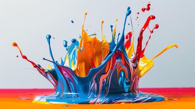 A vibrant splash of colorful paint