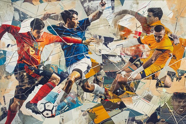 Vibrant Sports Collage Capturing High Energy Competitiveness