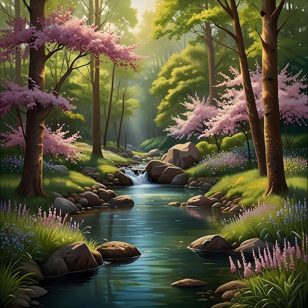 Vibrant Spring attractive Scene