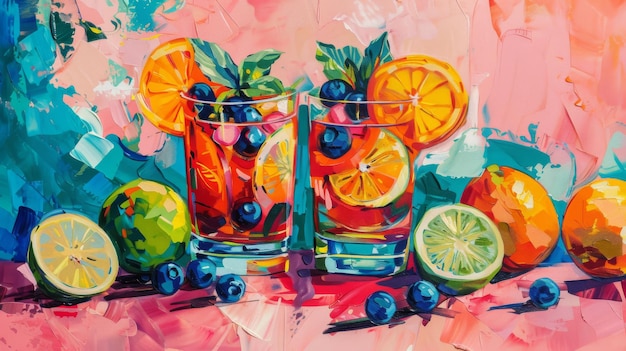 Vibrant Still Life with Citrus and Berries