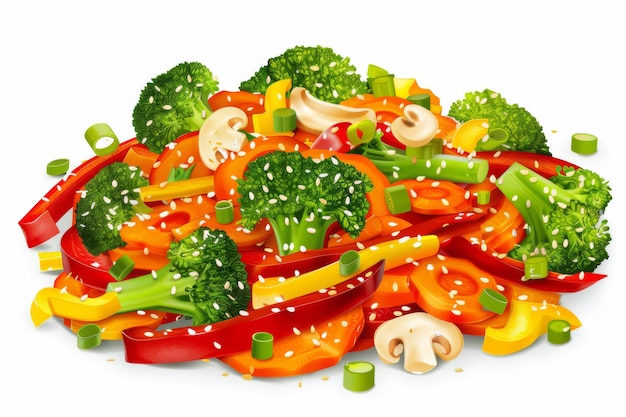 Photo vibrant stirfry with sesame seeds