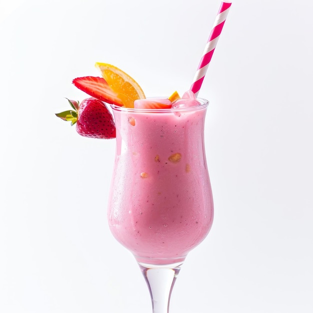 Vibrant Strawberry Orange Smoothie in Glass