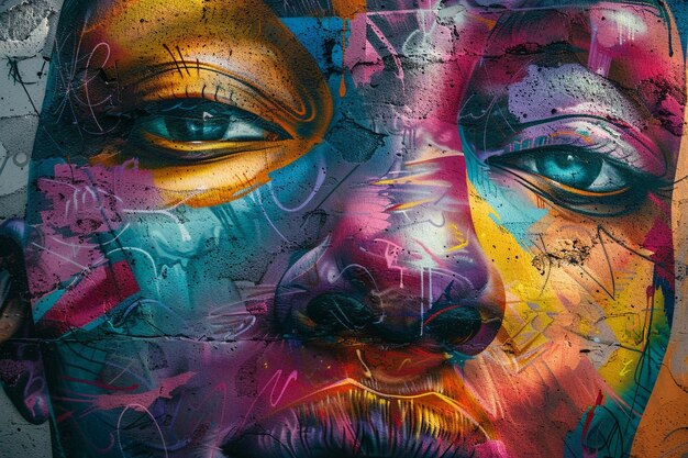 Vibrant street art adorning urban walls