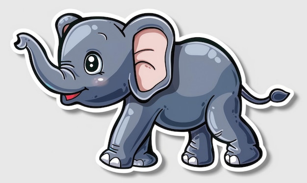 Photo a vibrant stylized illustration of a cheerful cartoon elephant generate ai