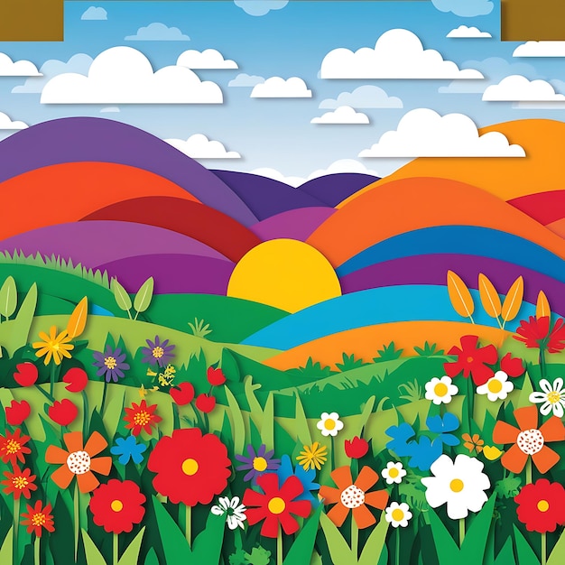 Photo vibrant summer flower fields generative ai illustration