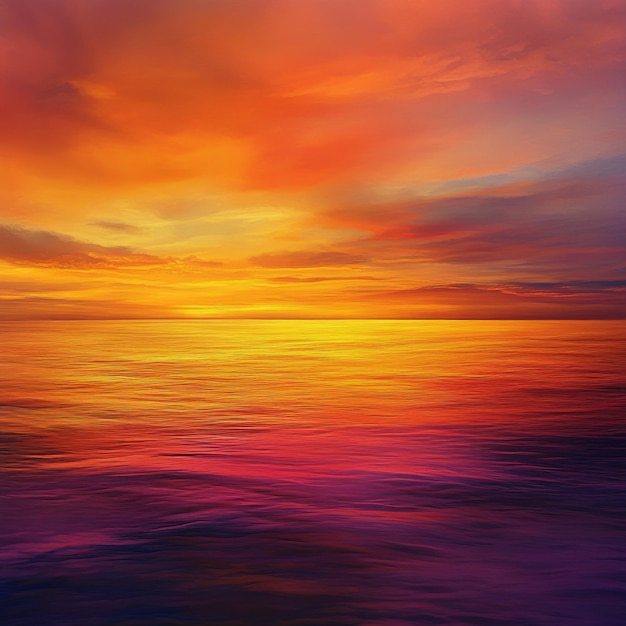 Photo vibrant sunset background over calm ocean with shadows