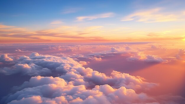 Vibrant Sunset Clouds Captivating Colors in Dramatic Sky Perfect for Inspirational Backgrounds