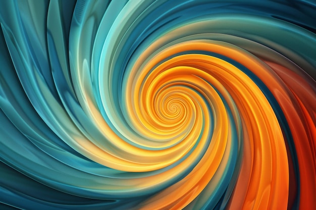 Vibrant Swirl of Blue Orange and Yellow