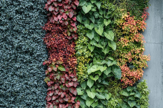 Photo a vibrant tapestry of greenery adorns a concrete wall showcasing the beauty of natures artistry