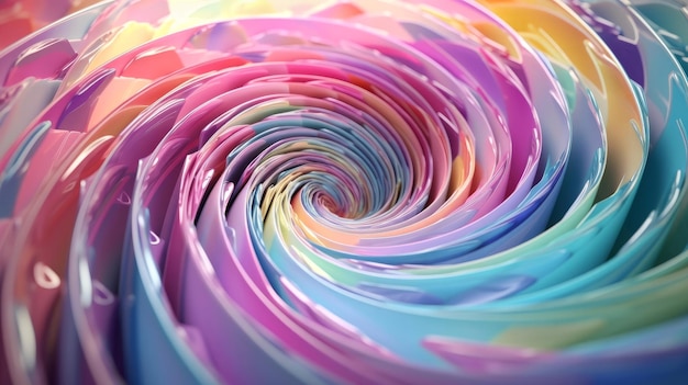 Vibrant Translucent Pastel Spiral Generative ai