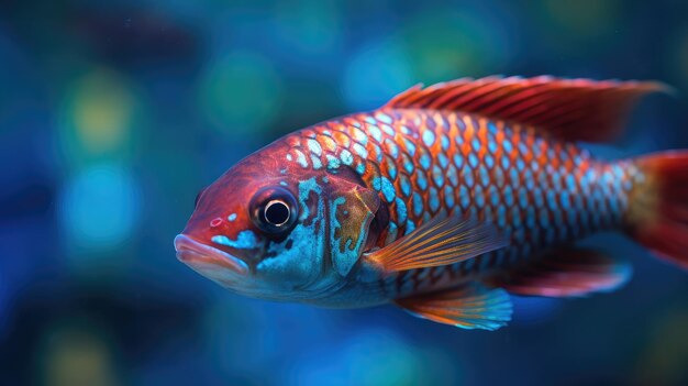 A Vibrant Tropical Fish in Blue Waters Generative AI