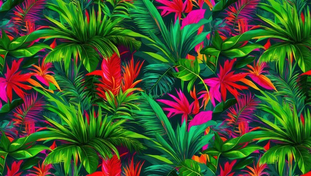 A vibrant tropical foliage pattern perfect for summerthemed designs