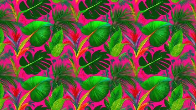 A vibrant tropical foliage pattern perfect for summerthemed designs