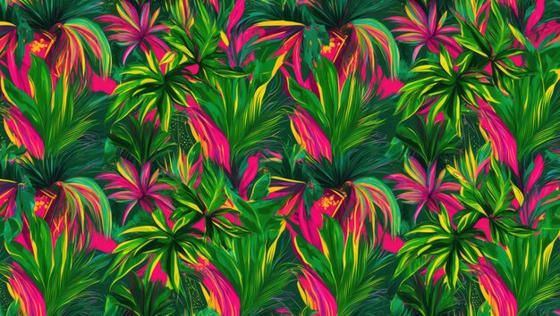 A vibrant tropical foliage pattern perfect for summerthemed designs