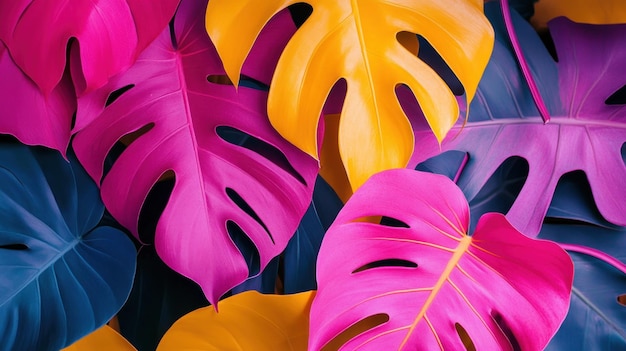 Photo vibrant tropical leaves