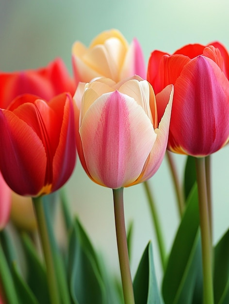 Photo vibrant tulip bouquet colorful spring flowers for fresh floral arrangements