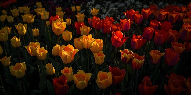 Vibrant Tulips in Sunlight