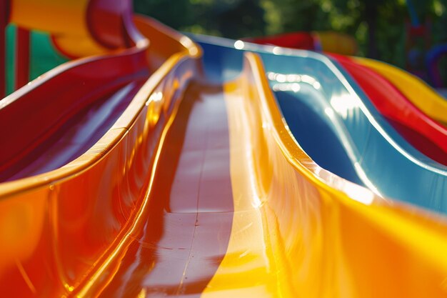 Photo vibrant twisty slide adventure