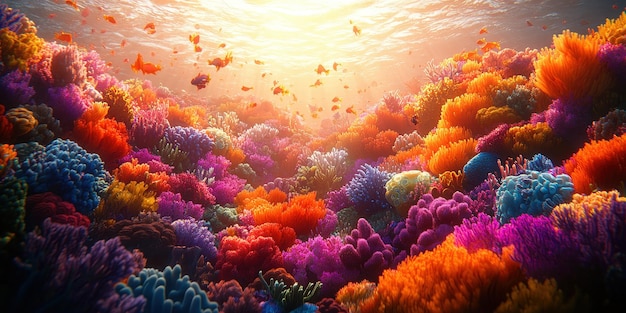 Photo vibrant underwater paradise