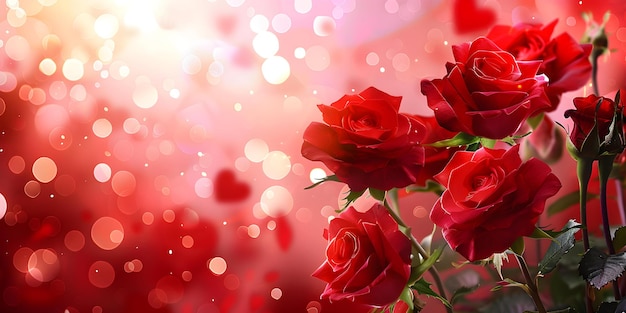 A vibrant Valentines Day backdrop with a bunch of beautiful red roses Concept Valentine39s Day Photoshoot Romantic Red Roses Vibrant Backdrop Lovefilled Portraits